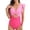 Pink, variant on Elainilye Fashion Women's One Piece Swimsuit Ruffle Modest Swimwear Swimsuit Chest Hollow Colorblocking Backless Swimsuit,Black