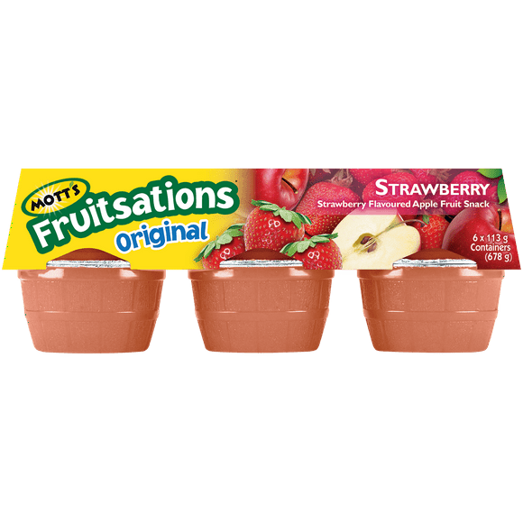 Collation aux fruits Fruitsations de Mott’s - fraise et pomme originale Paq. de 6 x 113 g