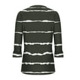 thumbnail image 3 of ZyeKqe Women's Tops 3/4 Sleeve Top Pleated V-Neck Shirts Loose Fitting Dress Casual Blouses Striped Tunic Tops, 3 of 4