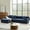 Navy, variant on 111" Modern L-Shaped Sectional Modular Sofa with Chaise Lounge Fabric Upholstery Couch for Living Room & Apartment, No Assembly Required, Beige