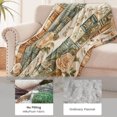 thumbnail image 4 of CUSTOM Bookshelf Blanket with Floral Accents Vintage Flannel in Earth Tones Lightweight Cozy Warm Fuzzy Plush Microfiber Throw for Couch Bed Sofa 40x50 Inch, 4 of 7