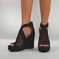 thumbnail image 1 of Nuevas sandalias de cuña Zapatos de mujer ahuecados con boca de pez de fondo grueso para mujer Wmkox8yii sa3546, 1 of 9