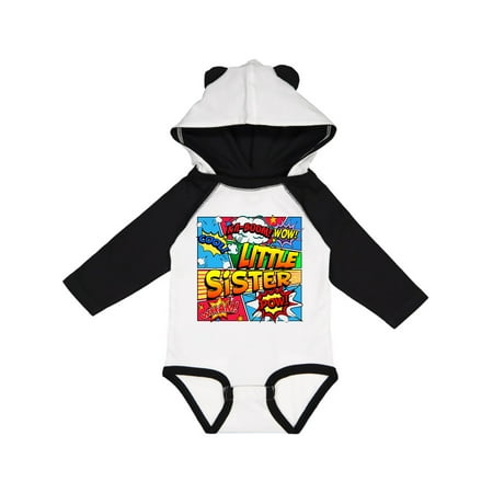 

Inktastic Little Sister Comic Book Gift Baby Girl Long Sleeve Bodysuit