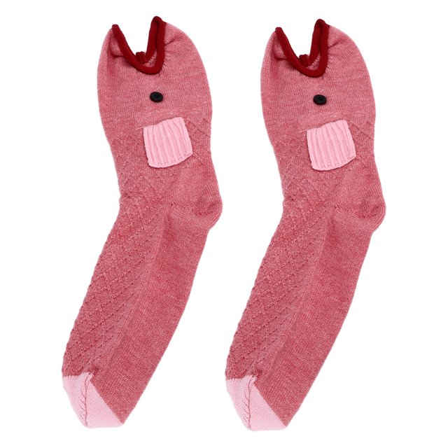 1 par de calcetines de suelo de dibujos animados, calcetines cálidos de invierno, calcetines de algodón para dormitorio, sala de estar, pez