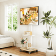 thumbnail image 3 of Modern Mobile TV Stand with Wheels for 32-60 Inch Screens, White Rolling TV Stand with Power Outlet, 3 of 7