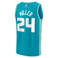thumbnail image 3 of Men's Fanatics Brandon Miller Teal Charlotte Hornets Fast Break Jersey - City Edition, 3 of 3