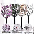 thumbnail image 1 of hand painted wine glasses set four seasons theme, 1 of 4