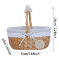 thumbnail image 2 of Wicker Storage with Gingham and Lace Trim for Home Picnics Giving Design Crochet, 2 of 6