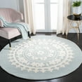 thumbnail image 2 of SAFAVIEH Soho Rozanne Medallion Area Rug, Light Grey/Ivory, 6' x 6' Round, 2 of 8