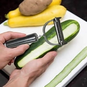 Julienne Peeler, Stainless Steel Vegetable Peeler, Double-Sided Blade Vegetable Julienne Cutter and Fruit Slicer, Vuyungers Dual Blade Multifunction Potato Peeler