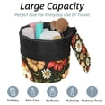 thumbnail image 2 of PhooArto Travel Cosmetic Bags Barrel Makeup Bag, Multifunctional Toiletry Bucket Bags Round Organizer Storage Pocket, Skull Daisy Floral Pattern, 2 of 6