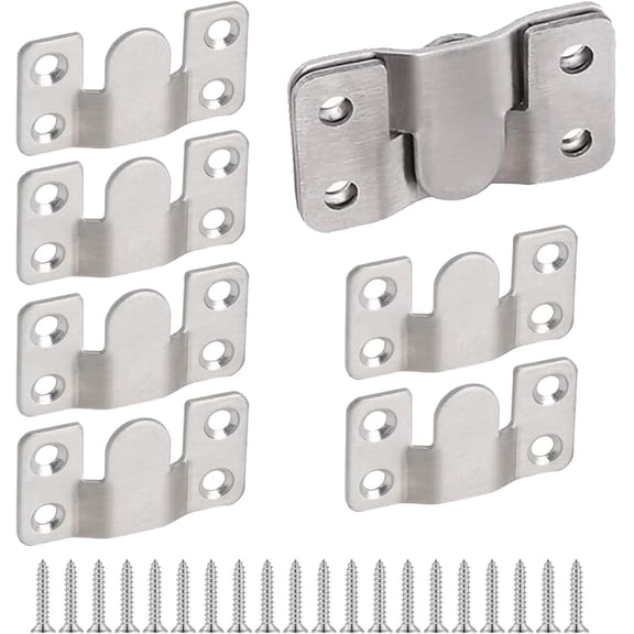 4 Pairs Flush Mount Bracket,Interlocking Furniture Connector,Stainless Steel Heavy Duty Photo Frame Hook Picture Hanger for Large Picture Display Art Gallery Wall Mount Hardware (L