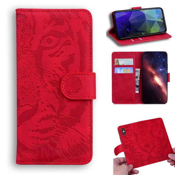 Premium PU Leather Flip Wallet Case for iPhone 6 7 8, iPhone 11 12 13 14 Pro, XS Max, XR, Kickstand Card Holder Shockproof Protective Folio Cover