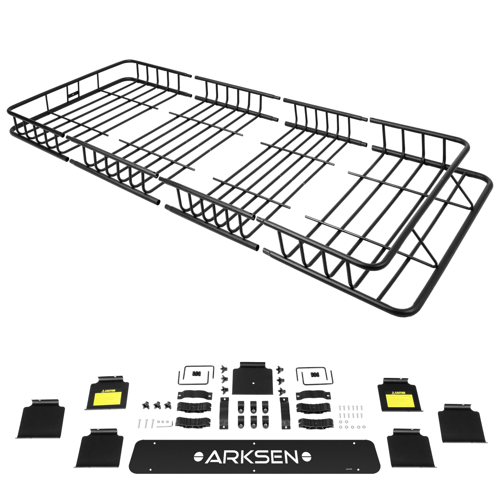ARKSEN 84x 39x 6 Universal Roof Rack Cargo Extension Car Top Luggage Holder Carrier Basket SUV Camping Black