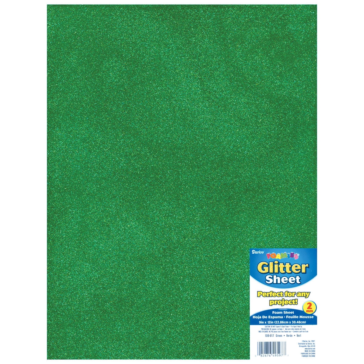 Blue Glitter Mousse Feuilles A4 autocollantes feuilles Pack de 10