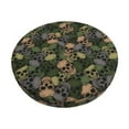 thumbnail image 1 of Balery Camouflage Skulls Fundas de asiento para taburete de bar redondo de tela de terciopelo ajustables que protegen de arañazos y manchas para sillas de 14 a 17 pulgadas.-12 inch, 1 of 7
