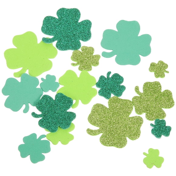 HIAKDOFT 500Pcs Green Shamrock Stickers for St Patricks Day Decoration Self Adhesive Foam Stickers