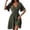Army Green, variant on Nmnitkp Dresses for Women Summer Casual Dress, V Neck Flare Short Sleeve Cutout Waist Smocked Crinkle Fabric A Line Mini Dress, Solid Dress for Beach Vacation & Daily Wear Army Green,L