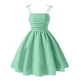 thumbnail image 4 of Ugoldhm Girls Spaghetti Strap Ruched Midi Dress - Tie Shoulder A-Line Party & Wedding Flower Girl Gown (4-15 Years), 4 of 8