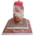 thumbnail image 2 of Tensona 3 inch Marble Ganesha Statue idols Lord Ganesh Chowki Home Decor Religious gifts Traditional Handicrafts artifacts, 2 of 5