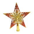 thumbnail image 1 of yuksok Christmas Tree Topper Hollow Design Xmas Tree Decor for Indoor New Year Shop Gold Red, 1 of 9