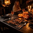 thumbnail image 4 of 4 Pack Halloween Placemats, Mixed Design Trick or Treat Dining Table Mats, Heat‑Resistant Washable Place Mats for Holiday Party Kitchen Table Decor, 4 of 4