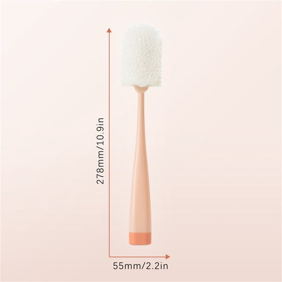 Leodye 1-Pack Sponge Bottle Dish Brush with Handle, Non-Scratch Washing Scrubber Cleaner for Wine/Whiskey Glass, Cups, Tumblers -10.9*2.2in