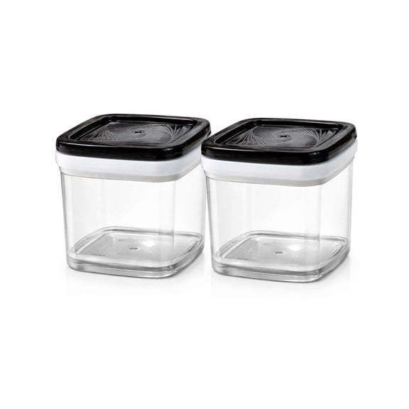 Airtight Food Storage Container Set of 2, BPA-Free Clear Plastic Kitchen Pantry Organization Canisters with Lids