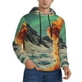 thumbnail image 2 of Fotbe Men's Hoodie with Space Adventurer Cat Pattern - Kangaroo Pocket Pullover Hooded Sweatshirt, Perfect for Daily Wear, Travel, and Home-X-Large, 2 of 7