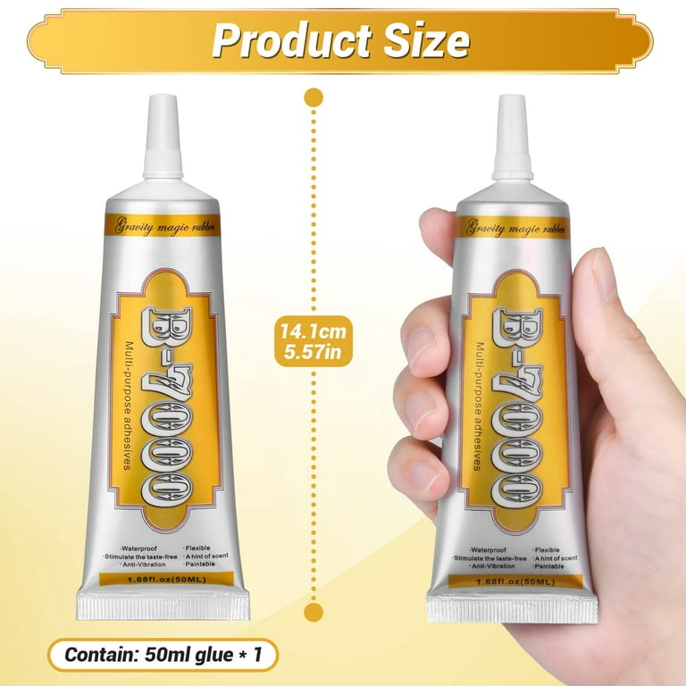 B7000 Fabric Glue with Precision Tips, 4Pcs 50ml Upgrade Industrial  Strength Adhesive B-7000 Glue Clear for Jewelry Crafts DIY, Metal, Stone,  Rhinestone Gems Gel, Glass, Fabric, Cell Phone Repair 