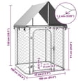 thumbnail image 3 of Caseta para perros al aire libre VidaXL de acero galvanizado plateado con techo, 3 of 7