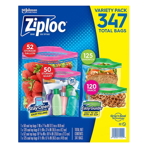 Ziploc Storage Bags A Variety Collection (347 Variety-Pack)