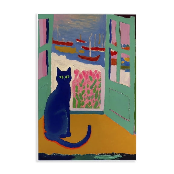 Stupell Industries Eclectic Black Cat in Doorway Wall Plaque Art, 13 x 19, by Gary Shergill Designs
