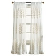 thumbnail image 2 of Martha Stewart Georgia Embroidery Polyester Sheer Poletop Curtain Panel Pair, Ivory, 50"x95", Adult, 2 of 6