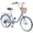 Blue, variant on Juuar 22" Womens Beach Cruiser Bike with Basket & Rear Rack, 7 Speed Steel Frame City Commuter Bicycle for Adult Ladies, Green