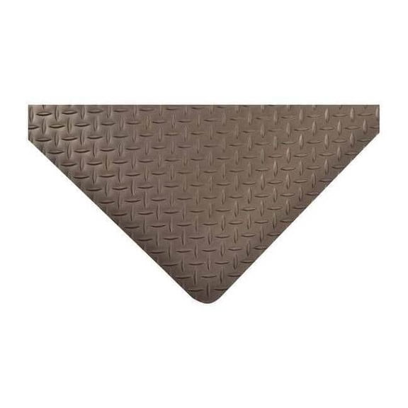 Antifatigue Mat, 3 ft. L x 3 ft. W, 1" Thickness, Vinyl, Diamond Plate, Black