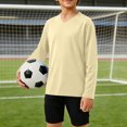 thumbnail image 6 of Jalioing Boys Long Sleeve Athletic Shirts Solid Color Breathable Quick Dry Sport T Shirt Big Boys Lightweight Activewear, 6 of 8