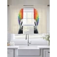 thumbnail image 5 of Funny Panda Sheer Curtains 45 Inch Length 2 Panels for Living Room, Rainbow Abstract Animals Voile Kitchen Curtain Set, Luxury Privacy Drapes Window Treatment for Bedroom, 5 of 7