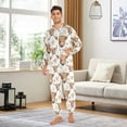 thumbnail image 3 of Adult Christmas Onesie Watercolor Floral Highland Cows Adult Zipper One-Piece Pajamas Unisex Pajamas with Pockets, 3 of 6