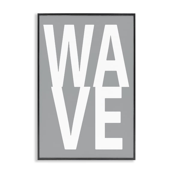 Stupell Industries Rustic Lodge Wave Word on Grey Black Framed Giclee Art, 12 x 18, by Jamie MacDowell