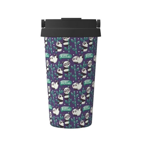 

KLL Bamboo Panda Pattern Stainless Steel Vacuum Insulated Tumbler - Carry Insulated Coffee Mug - Reusable Insulated Cold Brew Iced Coffee Cup Thermos
