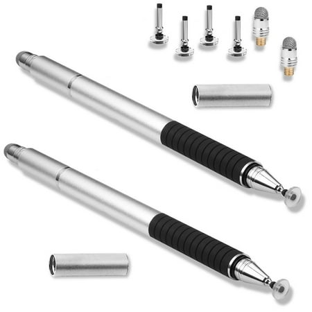 EEEKit Universal 2 in1 Precision Disc and Hybrid Fiber Stylus / Styli Touch Screen Pens for for All Touch Screens Cell Phones, Tablets, Laptops with 4 Replacement Discs and 2 Hybrid Fiber (Best Pen Tablet For Animation)