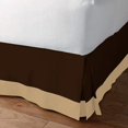 thumbnail image 2 of D.N.G. BEDDINGS 1 Piece Split Corner Two Tone Tailored Bed Skirt, Twin Size 10 Inch Deep Pocket, 800 Thread Count, 100% Egyptian Cotton, Solid Chocolate/Taupe Color., 2 of 3