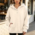 thumbnail image 5 of DISKEBUISS Women's Henley Button Pullover Hoodie Raglan Long Sleeve Fleece Sweatshirt with Pockets Casual Fall Winter Tops, 5 of 6