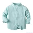 thumbnail image 2 of Fozruso Boy's Collared Dress Shirts Long Sleeve Button Up Shirts for Kids School Daily Casual, 2 of 7