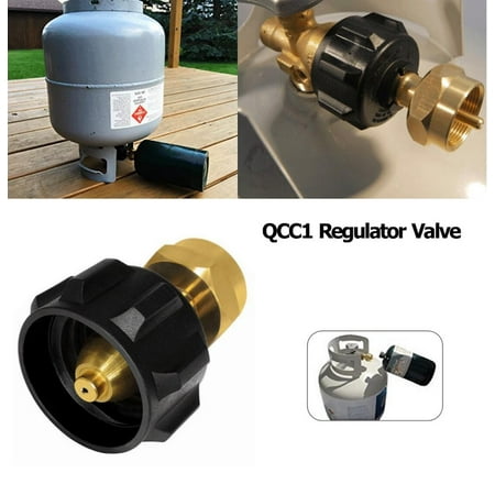 

QXKE Regulator Valve Propane Refill Adapter LP Gas 1 LB Cylinder Tank Coupler