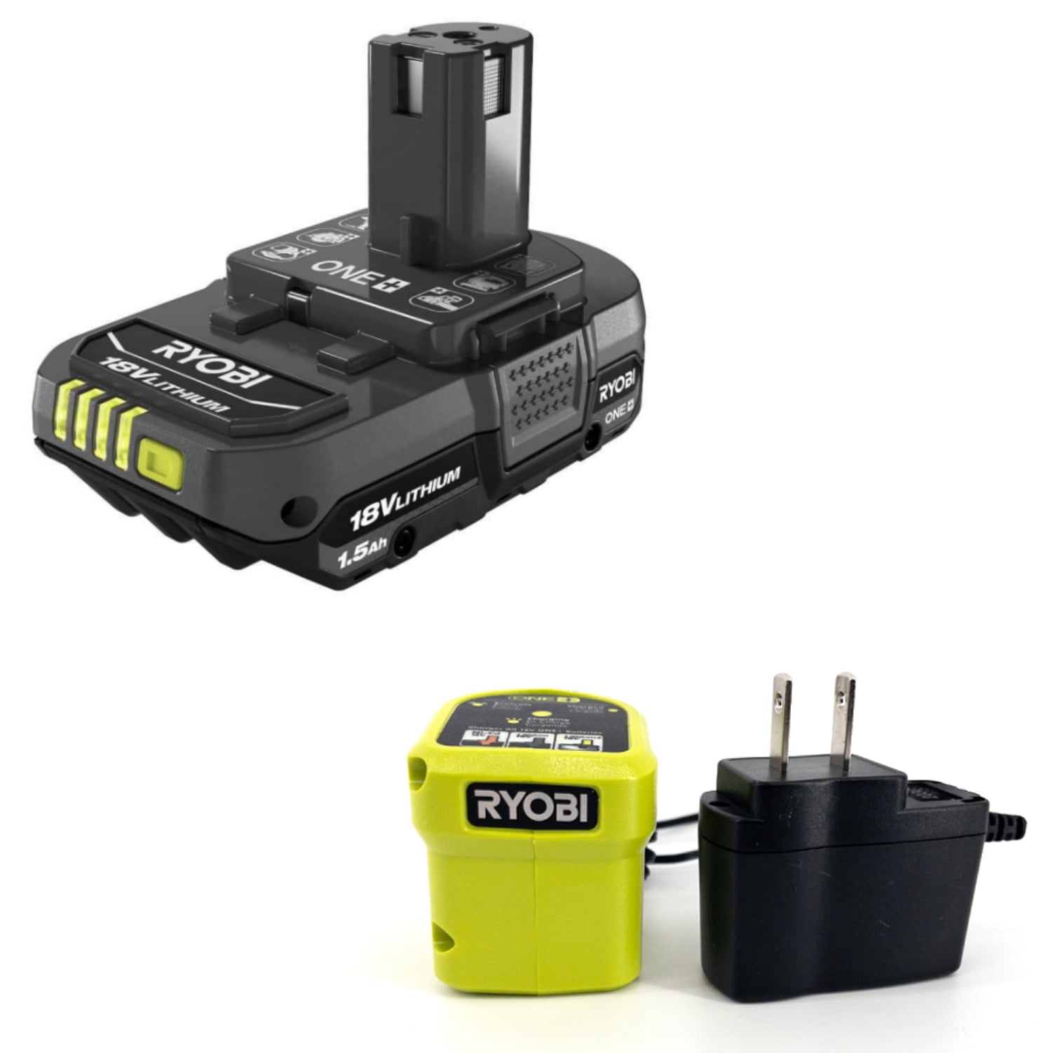 Ryobi 3-Tool Camping Kit Bundle with Compact Area Light, Bluetooth Speaker, 4 inch Clamp Fan, 18-Volt 1.5 Ah Lithium-ion Battery, Charger and 16 inch Buho Tool Bag
