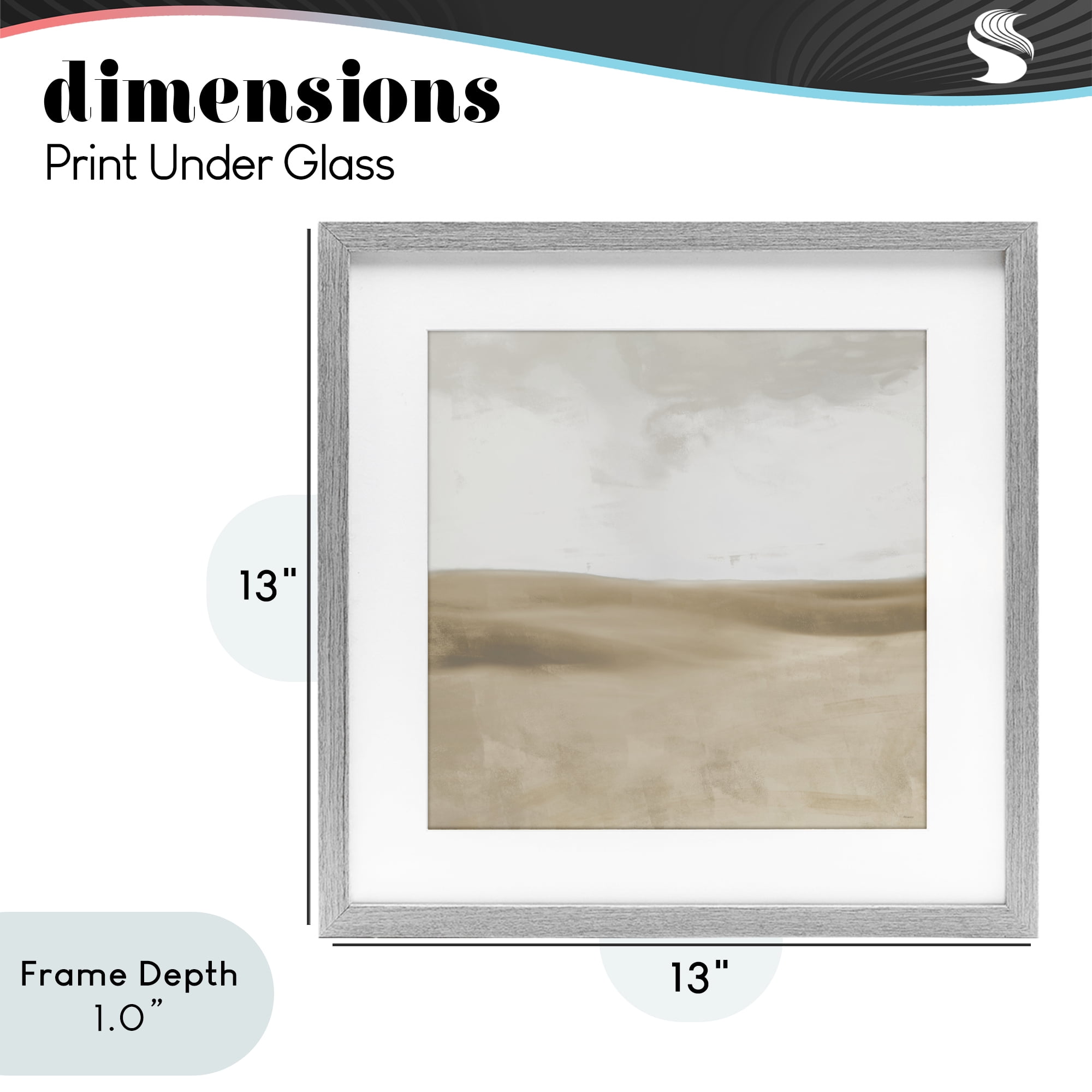 Stupell Industries Smooth Neutral Hills Gray Framed Print Under Glass, design by Dan Meneely