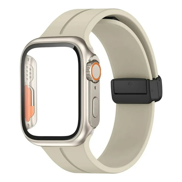Correa de Silicona Deportiva para Apple Watch, con Hebilla Magnética + Case Ultra, Compatible con Todas las Series