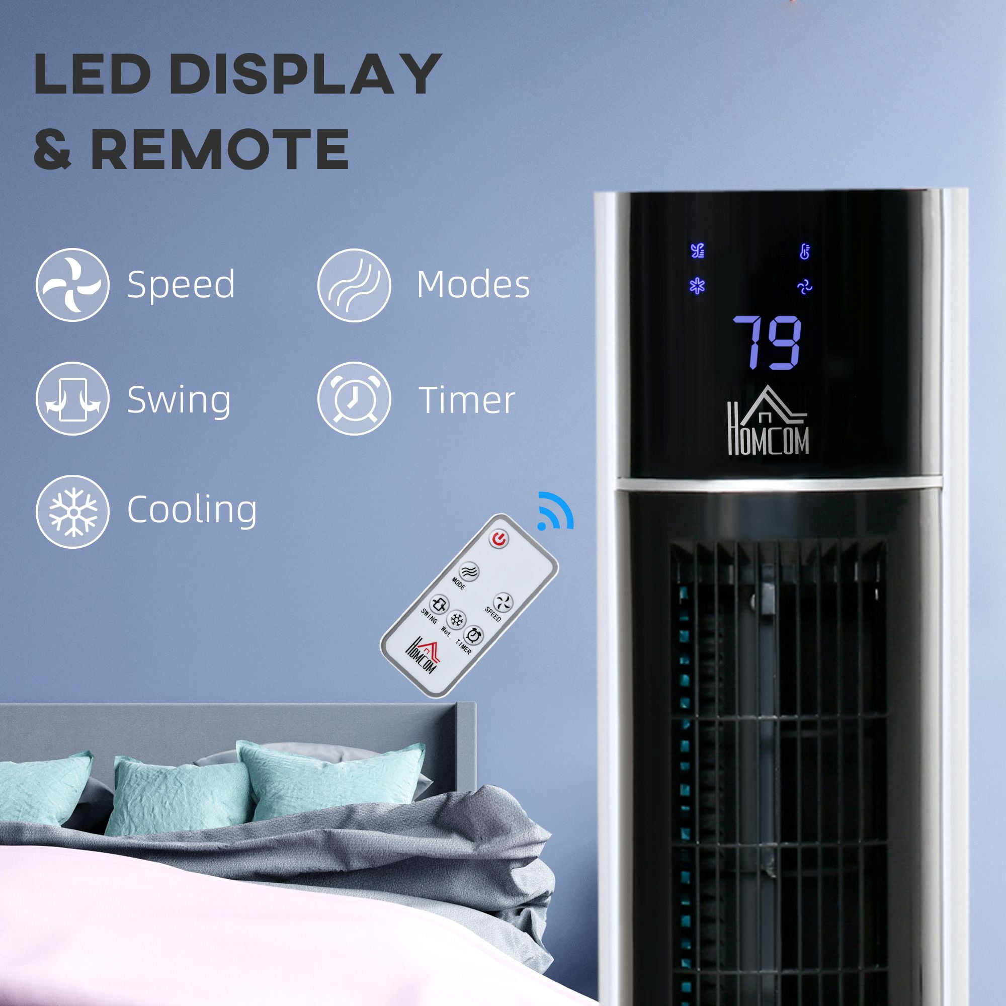 Dranite 3-in-1 Evaporative Cooler Fan, 41" Portable AC Unit with LED Display, 12H Timer